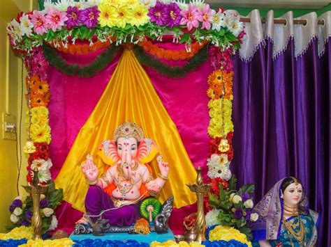 ganesh puja decoration ideas|ganpati background decoration at home.